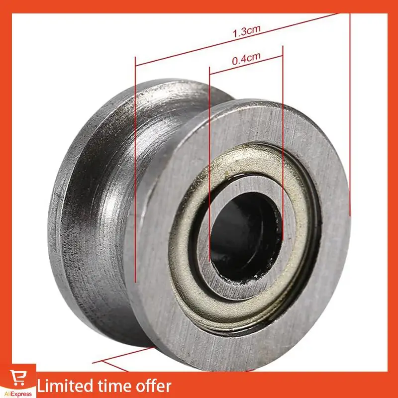 Verse 100 Stuks U Groeflager U624ZZ Koolstofstaal Duurzaam V Groef Kogellager Katrol Voor Spoor Lineaire Motion Systemen