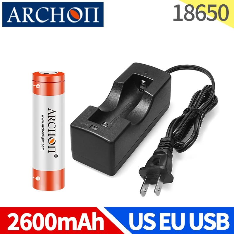 Imagem -01 - Archon-bateria de Lítio Recarregável com Plugue Usb Baterias de Lanterna 2600mah 3.7v eu us 18650 archon bateria de litio recarregavel com plugue usb baterias de lanterna 2600mah 37v eu us 18650 01