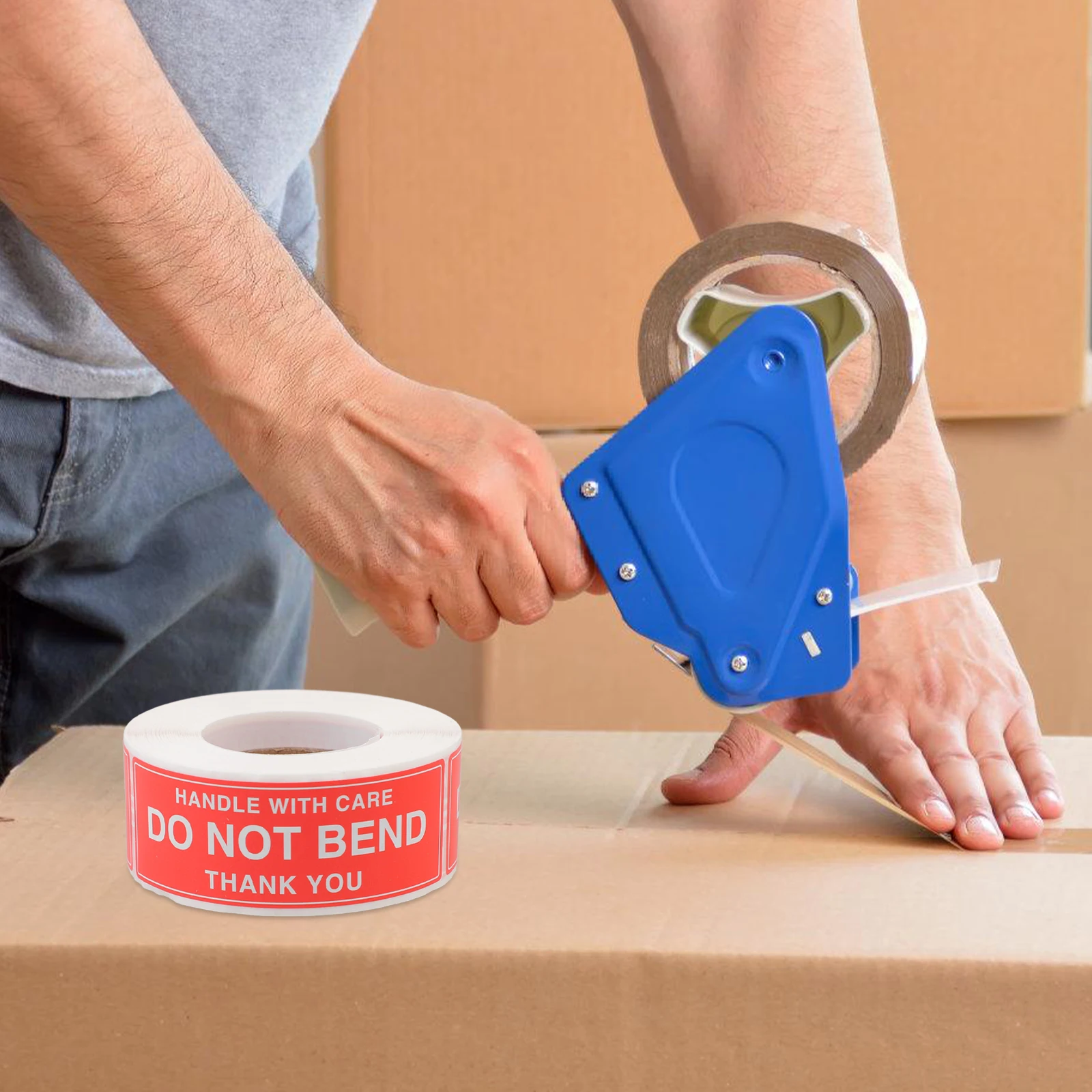 

1 Roll Shipping Packing Stickers Do Not Bend Warning Label Self-Adhesive For Boxes Bags Glass Metal Surfaces Moving Mailing