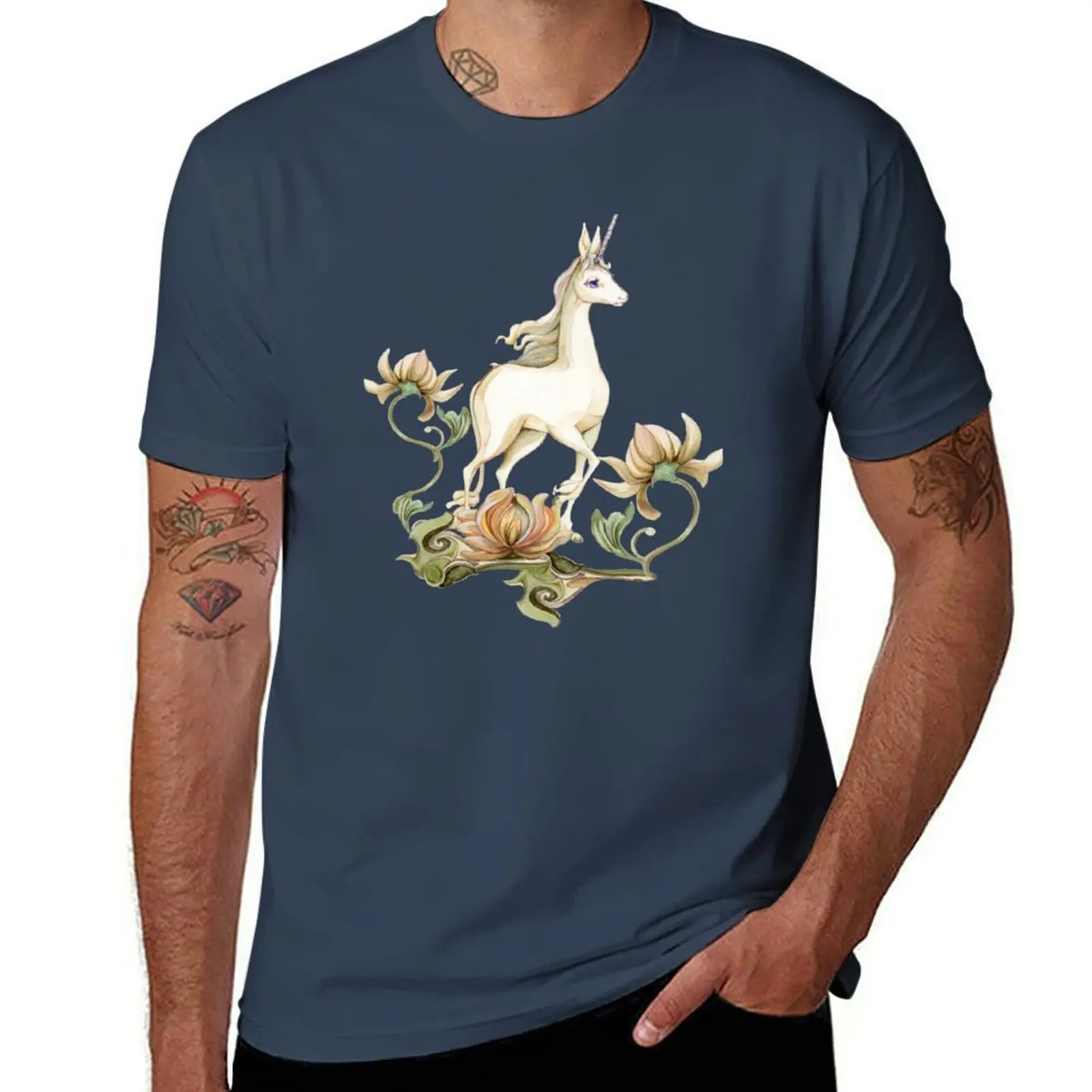 

Last Unicorn - Flower Garden T-Shirt boys whites custom t-shirts cotton man t-shirts funny t shirts men