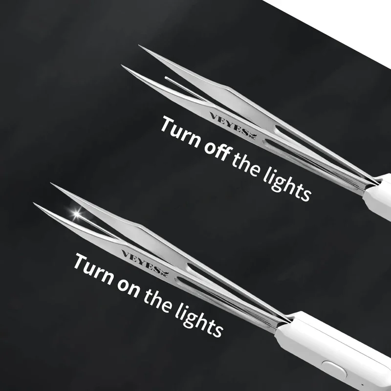 Veyes Inc Upgraded LED Light Isolation Tweezer For Professional Eyelash Extension Veyelash High Quality Stainless Steel Tweezer