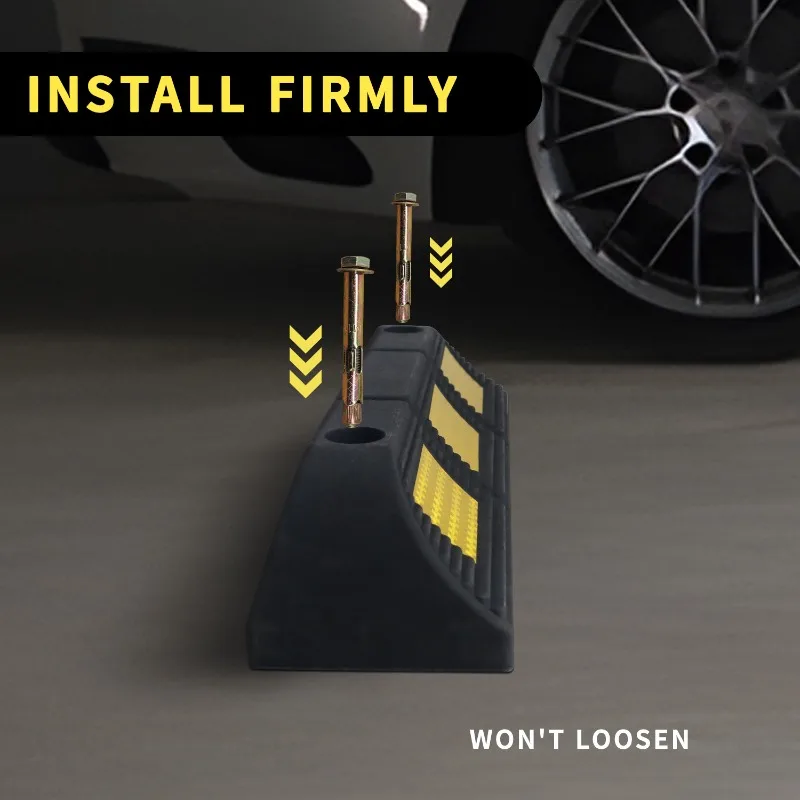 Rubber and Plastic Car Stopper, Parking Space Limiter, Thickened Wear-resistant Garage Car Stopper, Anti-skid Wheel Positioning