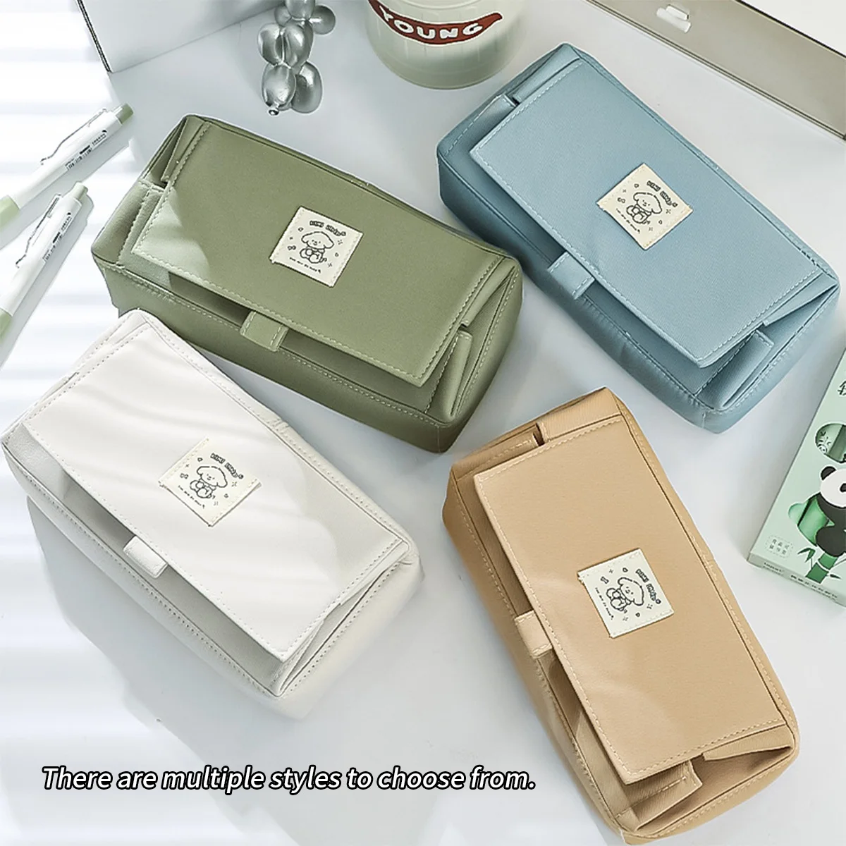 Kawaii INS Stil Welpen Gedruckt Bleistift Tasche Große Kapazität Hochwertige Kreative Quadratische Bleistift Tasche Schule Student Lagerung Liefert