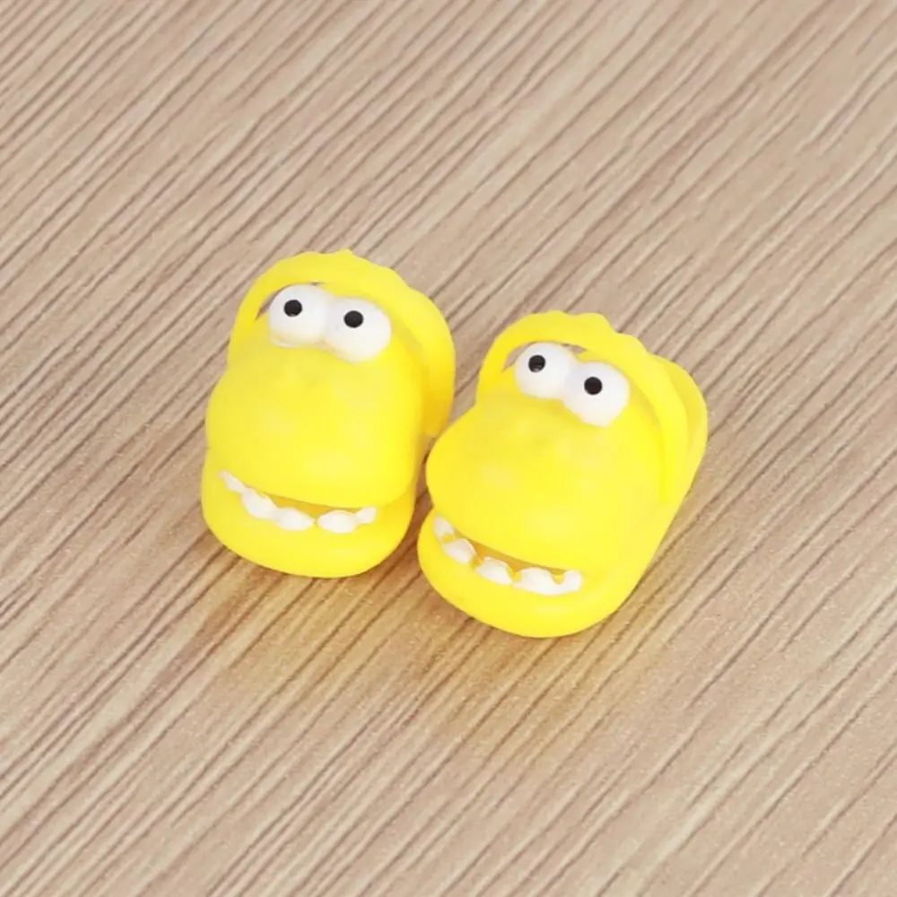 1 par dedo do pé redondo ob11 boneca chinelos simulação silicone mini dinossauro chinelos bonito dos desenhos animados silicone dinossauro chinelos presente