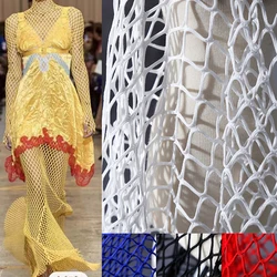 50x150cm Stretch Large Mesh Fabric Fish Net Cloth Fabric Hollow Mesh Lace Dress Clothes Pants Costume Stretch Material