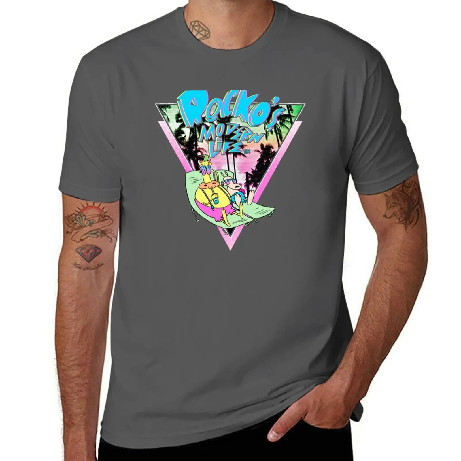 

Rocko's Modern Life Rocko And Heffer Tropical Logo T-Shirt t shirt man luxury t shirt man casual t shirts designer T-Shirt