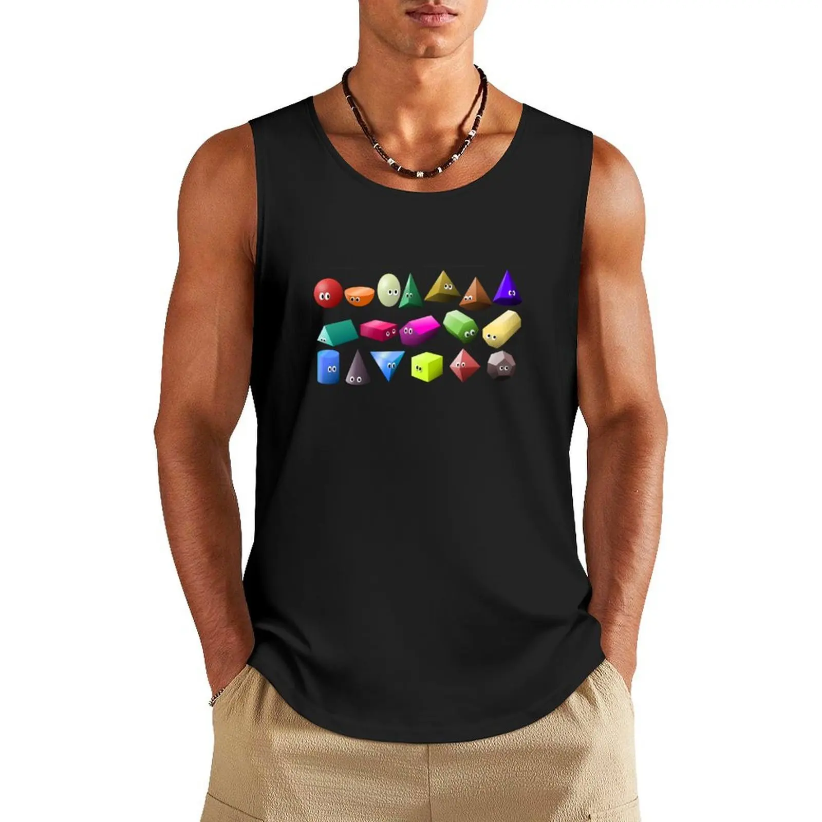 

3D Shapes - The Kids' Picture Show Tank Top Men sleeveless tee Working vest basketball clothing anime clothes