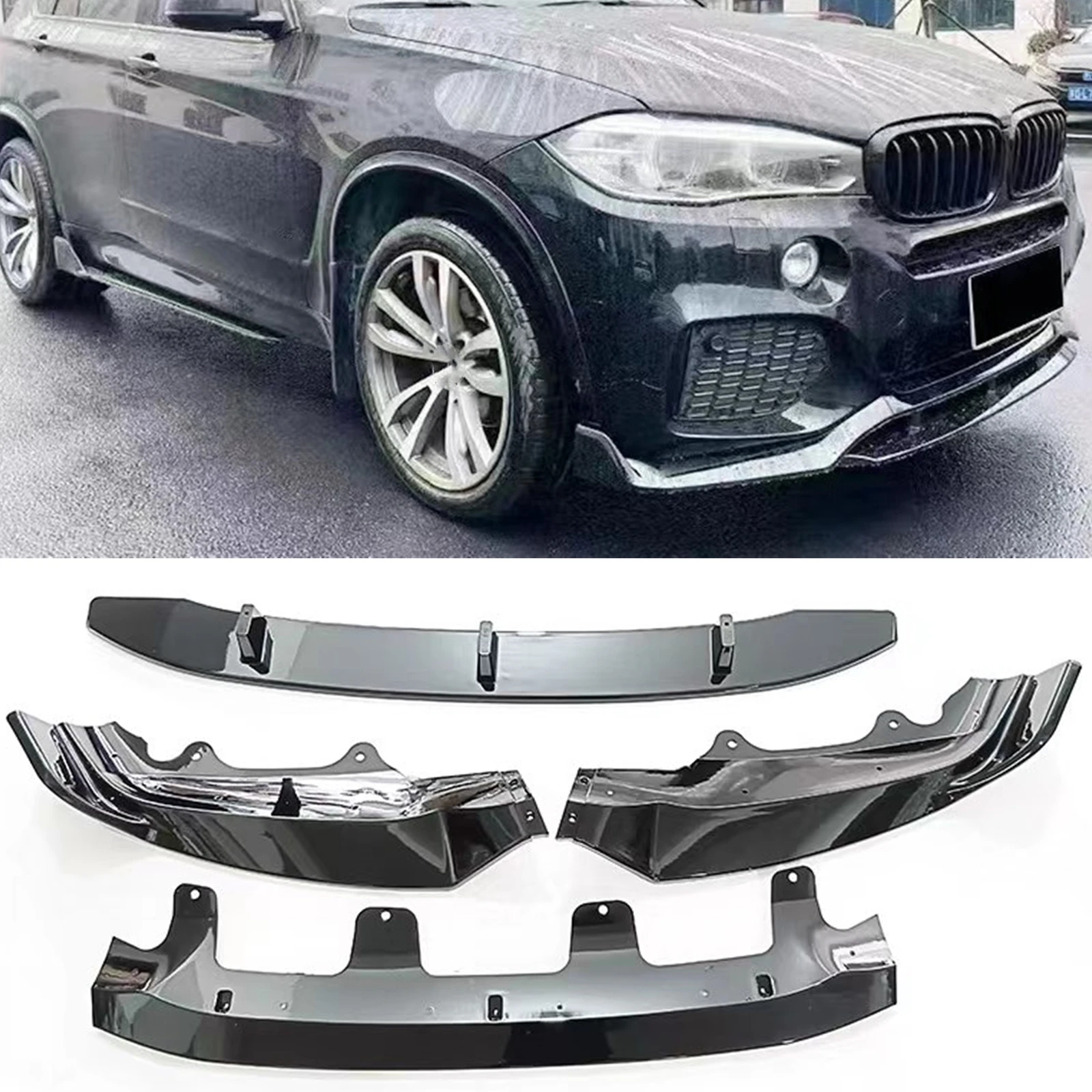 Car Front Bumper Spoiler Lip Lower Guard Blade Splitter Board MP Style For BMW X5 F15 M Sport 2014-2018