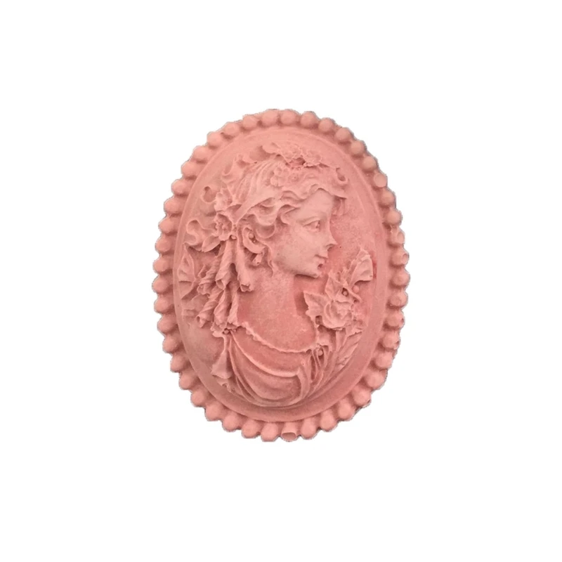 C63B Oval-Frame Silicone Mold Queens Portrait Seal Cake Decoration Cupcake-Topper Fondant Mold Cookie Baking Mold DIY Tool