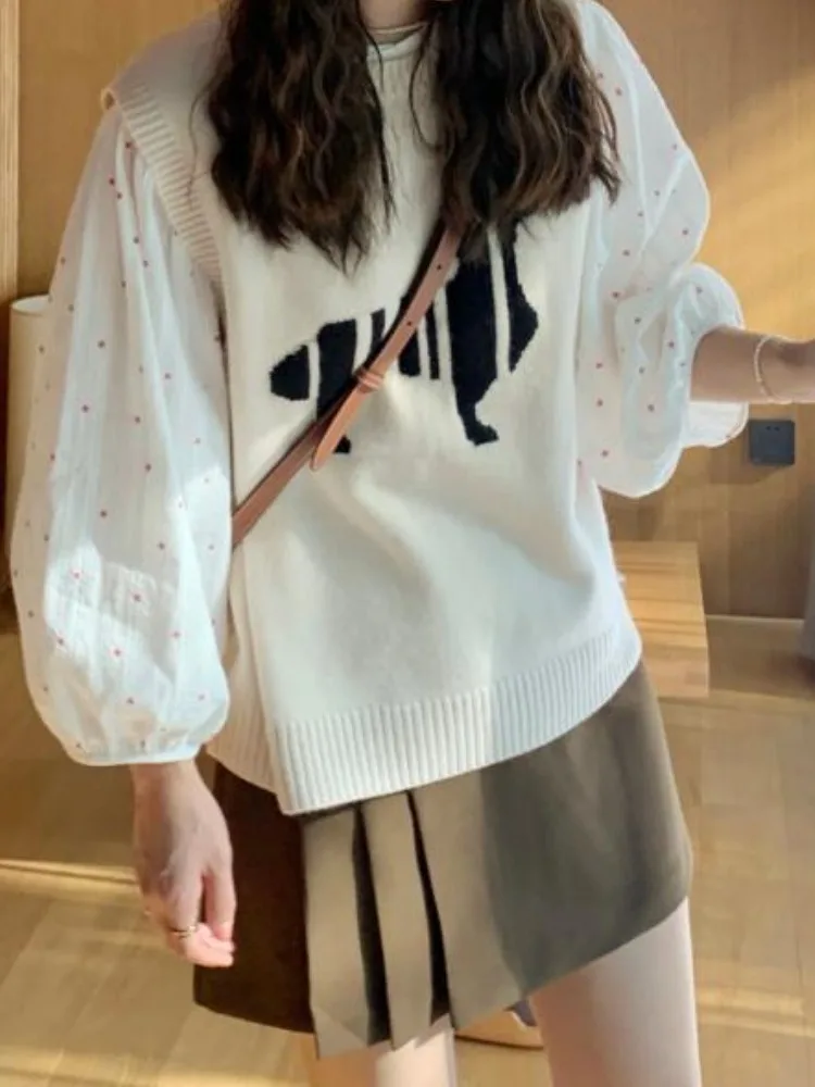 Chic White Blouses for Women Fashion Vintage Shirts 2024 Blusas Mujer De Moda Oversized Tops Sweet Flower Korean Casual Blouse