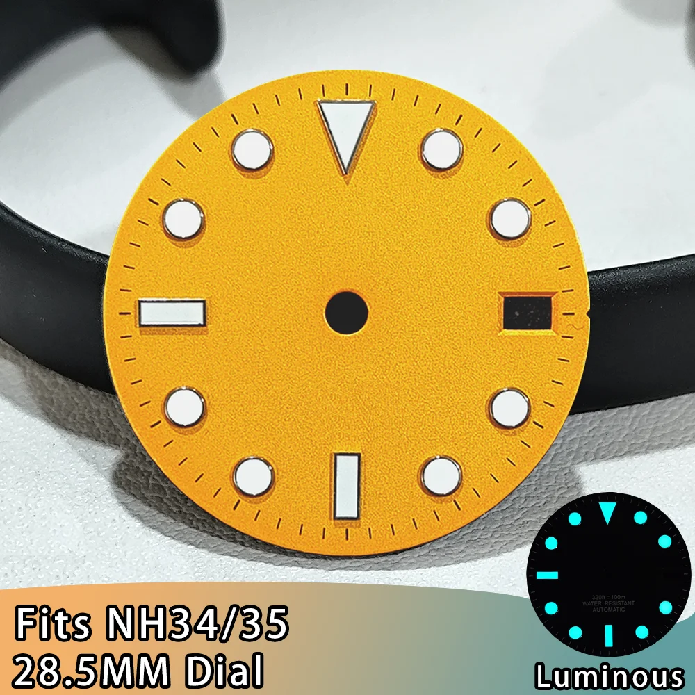 Customized Logo Dial For NH35 SUB Watch Dials 28.5mm Dials BGW9 Blue Luminous Single Calendar Multi-color Watches NH34 Dials
