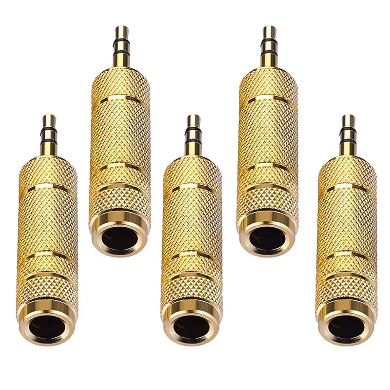 Male to 3.5MM Female Jack Plug Audio Headset Microphone Guitar Recording Adapter 6.5 3.5 Converter Aux Cable Gold Plated