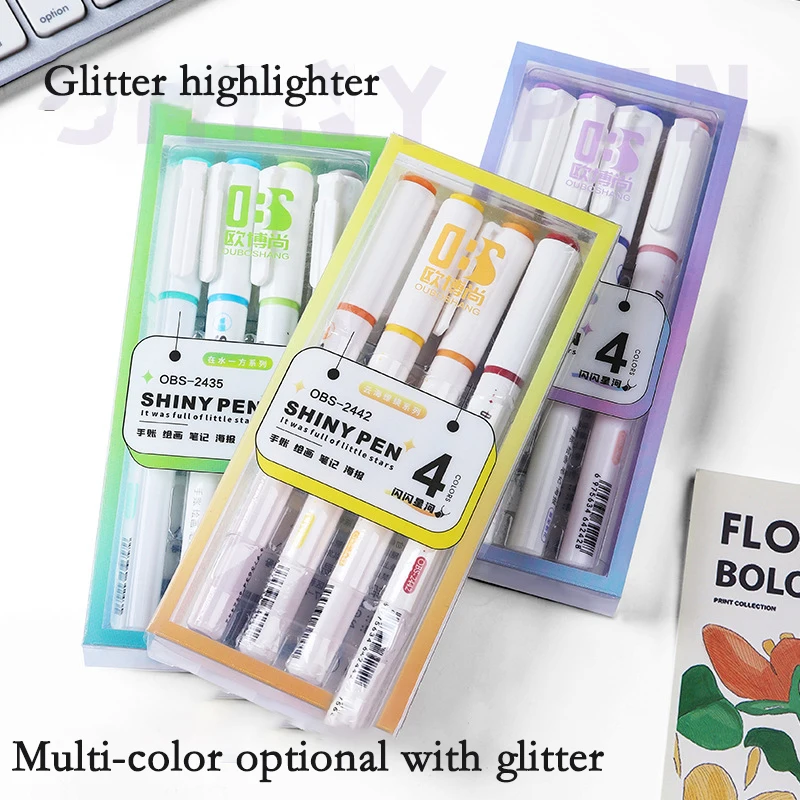 Imagem -05 - Pastel Fine Pastel Highlighter Marker Kawaii Glitter Pen Scrapbook Papelaria Pintada Material Escolar Cores por Caixa