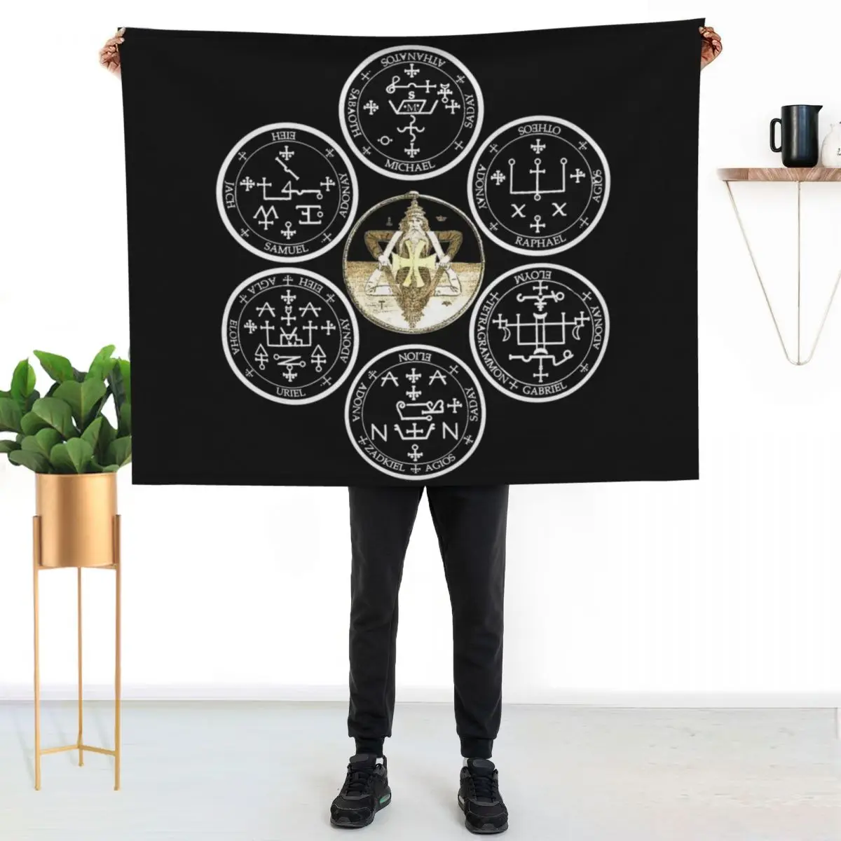 The Seven Archangel Sigils - Solomon's Seals Archangel Seals Sigils Throw Blanket Soft Sofa Quilt Blankets