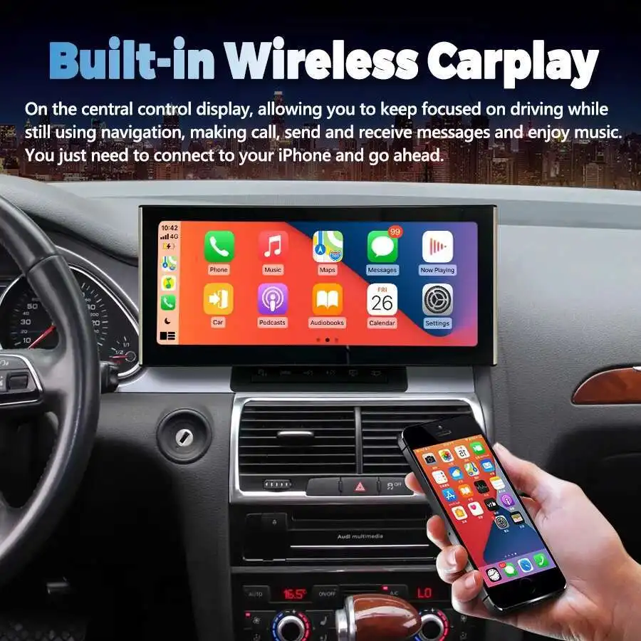 CarPlay بلوتوث أندرويد 14 DSP شاشة لأودي A6 S6 RS6 Q7 SQ7 2005-2015 نظام تحديد المواقع 4G LTE الملاحة مشغل فيديو الوسائط المتعددة ستيريو