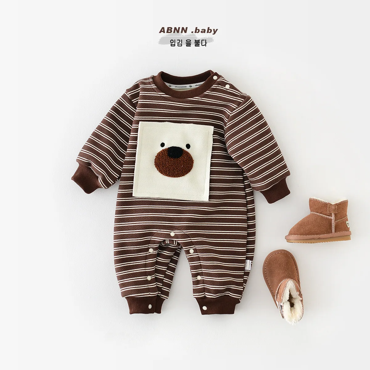 

Baby jumpsuit outfits newborn boys autumn\winter jumpsuit plush jacket romper baby one piece plush bodysuit onesies clothes