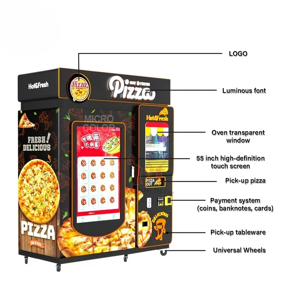 YG Customized Popular Innovative Self-service Pizza Vending Machine Fully Automatic Commercial Automated Food Service Equipment