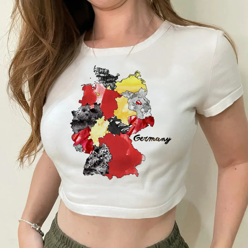 Watercolor Countries streetwear  trashy yk2 crop top Woman vintage cute Kawaii Harajuku cropped