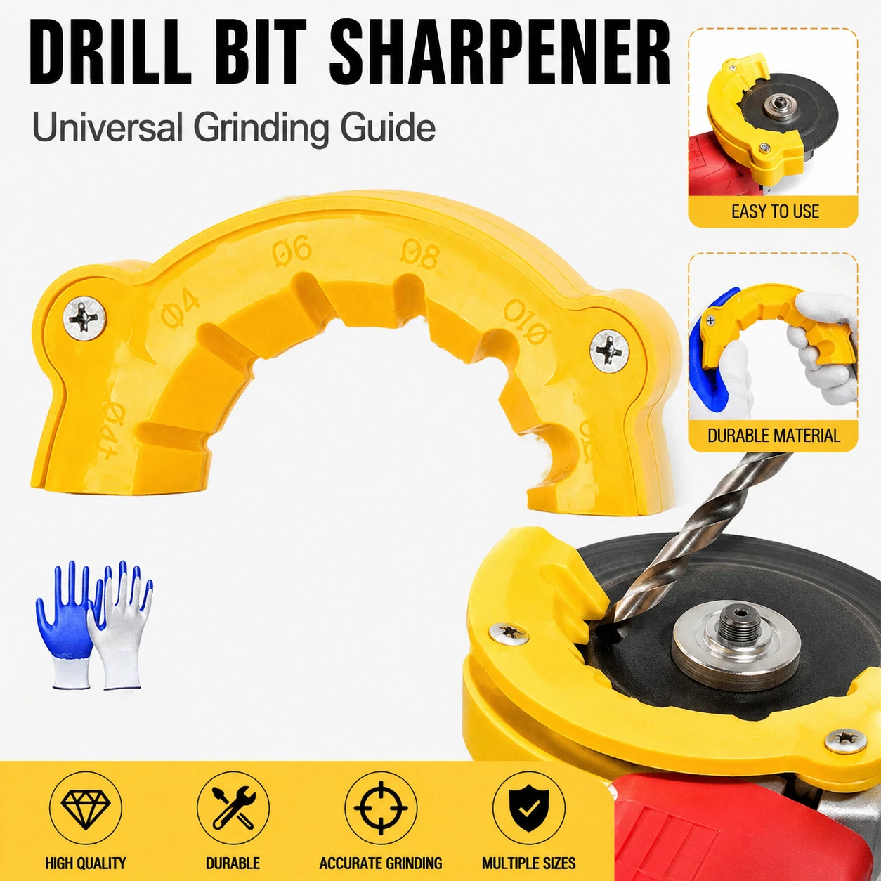 Universal Drill Bit Sharpener Guide for Angle Grinder Drill Bit Grinding Jig Multi Size Drill Sharpening Tool 4-13mm