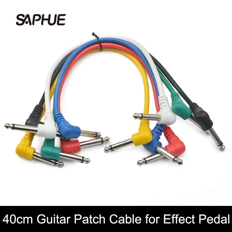 One Set of 6pcs Guitar Patch Cable 30cm Angled for Guitar Effect Pedal 6 Colour/set