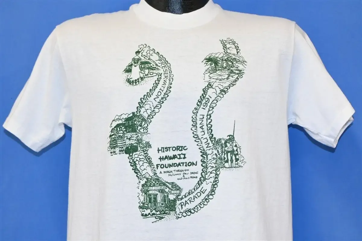 90s Historic Hawaii Foundation Preservation Parade 1991 Landmark T Shirt Medium