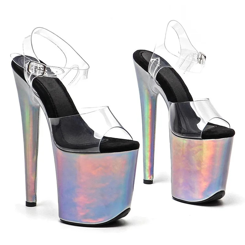 Women New 20CM/8inches PVC Upper Sexy Exotic High Heel Platform Party Sandals Pole Dance Shoes Model Shows Sandals 250