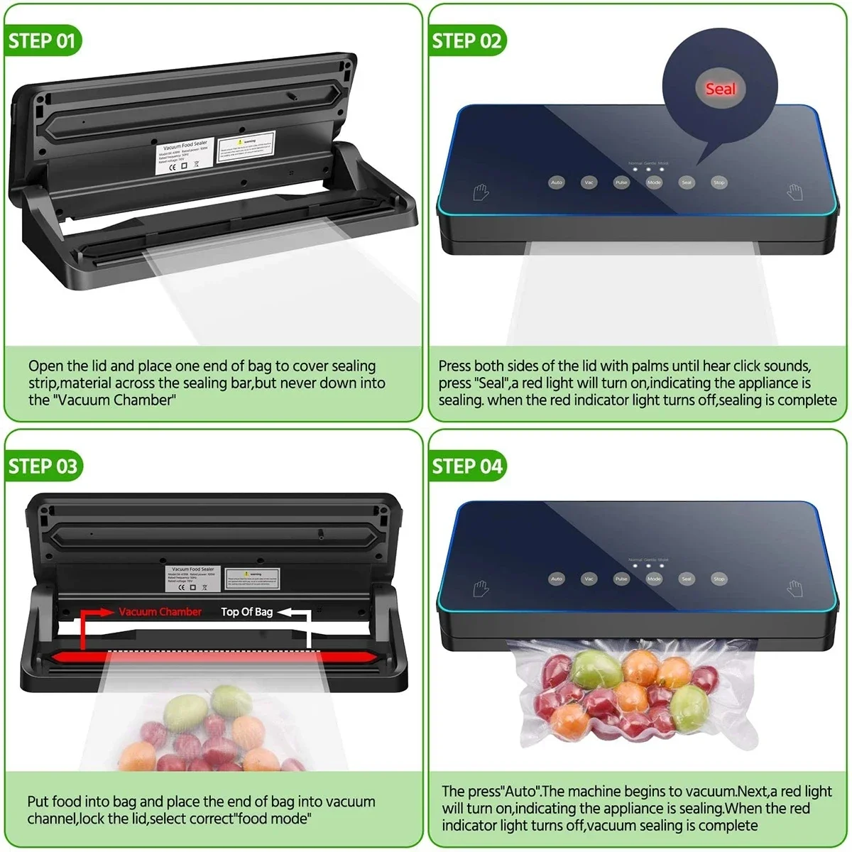 Xiaomi Best Vacuum Food Sealers Kitchen Vacuum Sealer Machine Including 10pcs Bags Household Food Saver Vacuum Packing