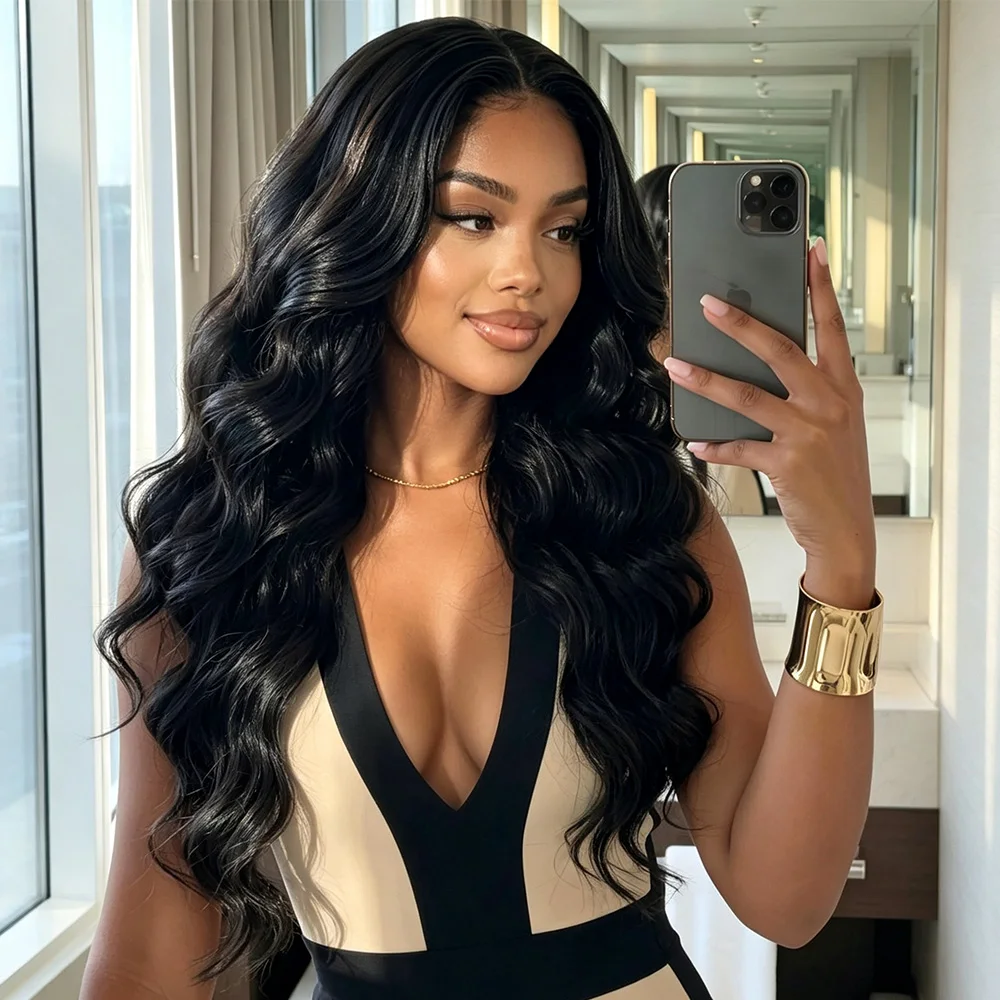 16-40 Inches Body Wave Brazilian Remy Hair Wig 13x4 13x6 Natural Color V Part Upgrade 5x5 Glueless Ready To Wear No Leave Out 250% Density Pre Plucked Wigs