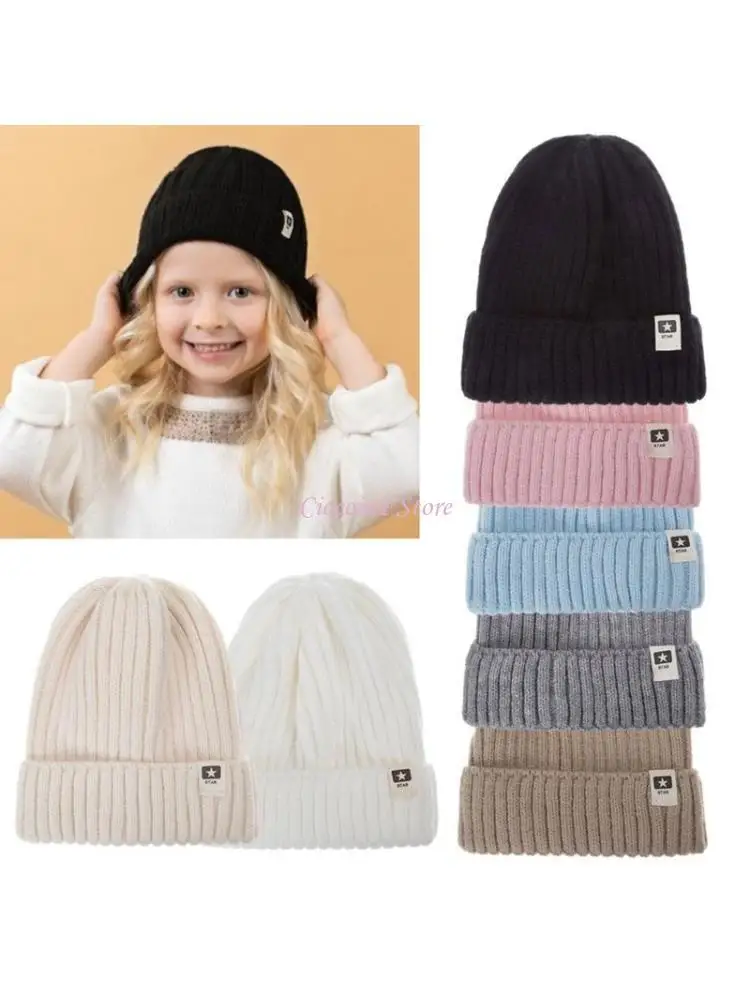 

Y1UB Elastic Crochet Caps Children Hat Kids Hat Winter Skiing Camping Warm Hat