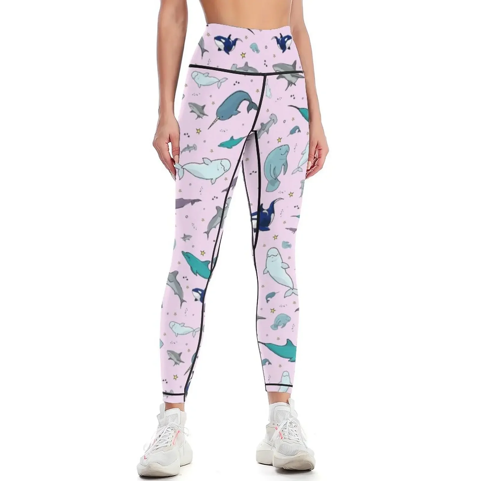 

Ocean in Pink Leggings harem pants gym womans Sports female sportswear gym Womens Leggings