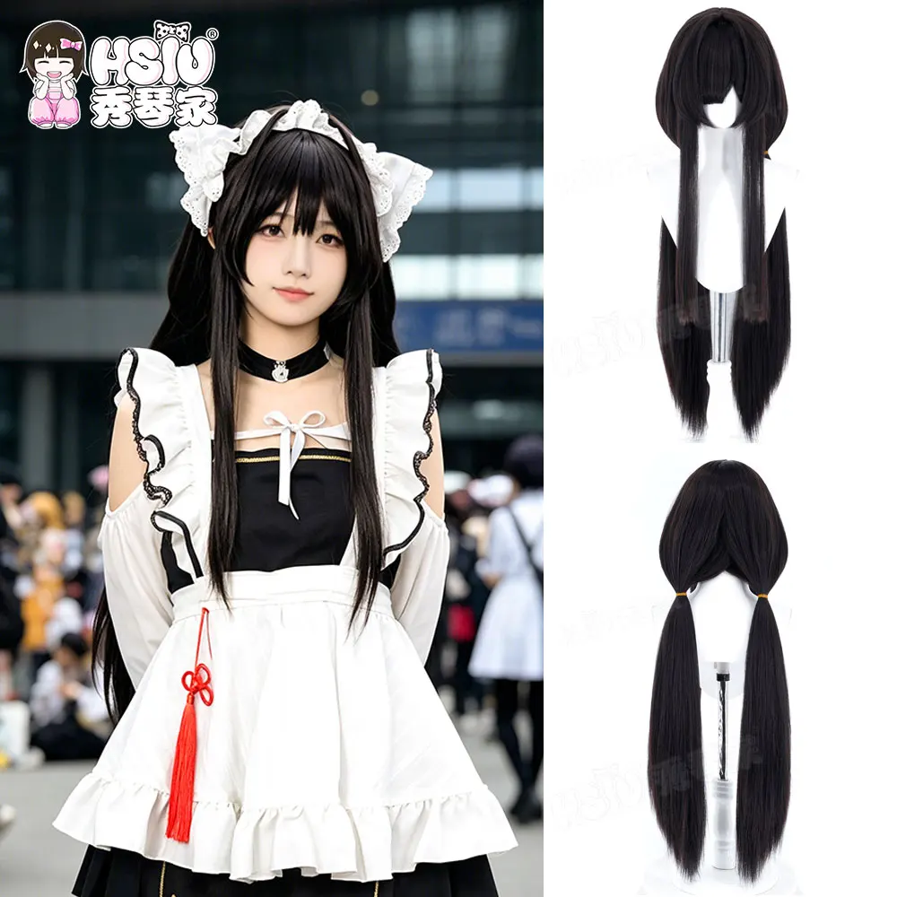 

Azur Lane Chang Feng Cosplay Wig Fiber Synthetic Wig HSIU 95cm Black Long Wig Game Azur Lane Cosplay