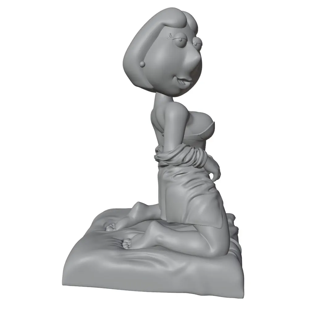 Figura decorativa de resina 75 mm – Mujer sonriente collectionista sin pintar