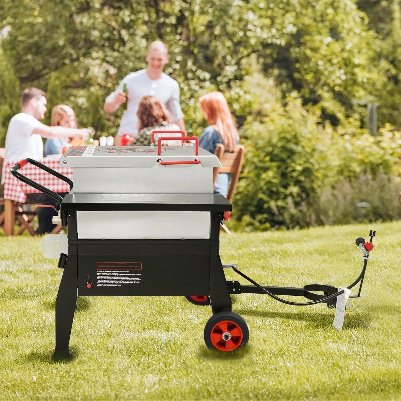 CFB1001A 90 QT Crawfish Boiler, Outdoor Single Cooker with Folding Cylinder Mounting Bracket and Stirring Paddle home.