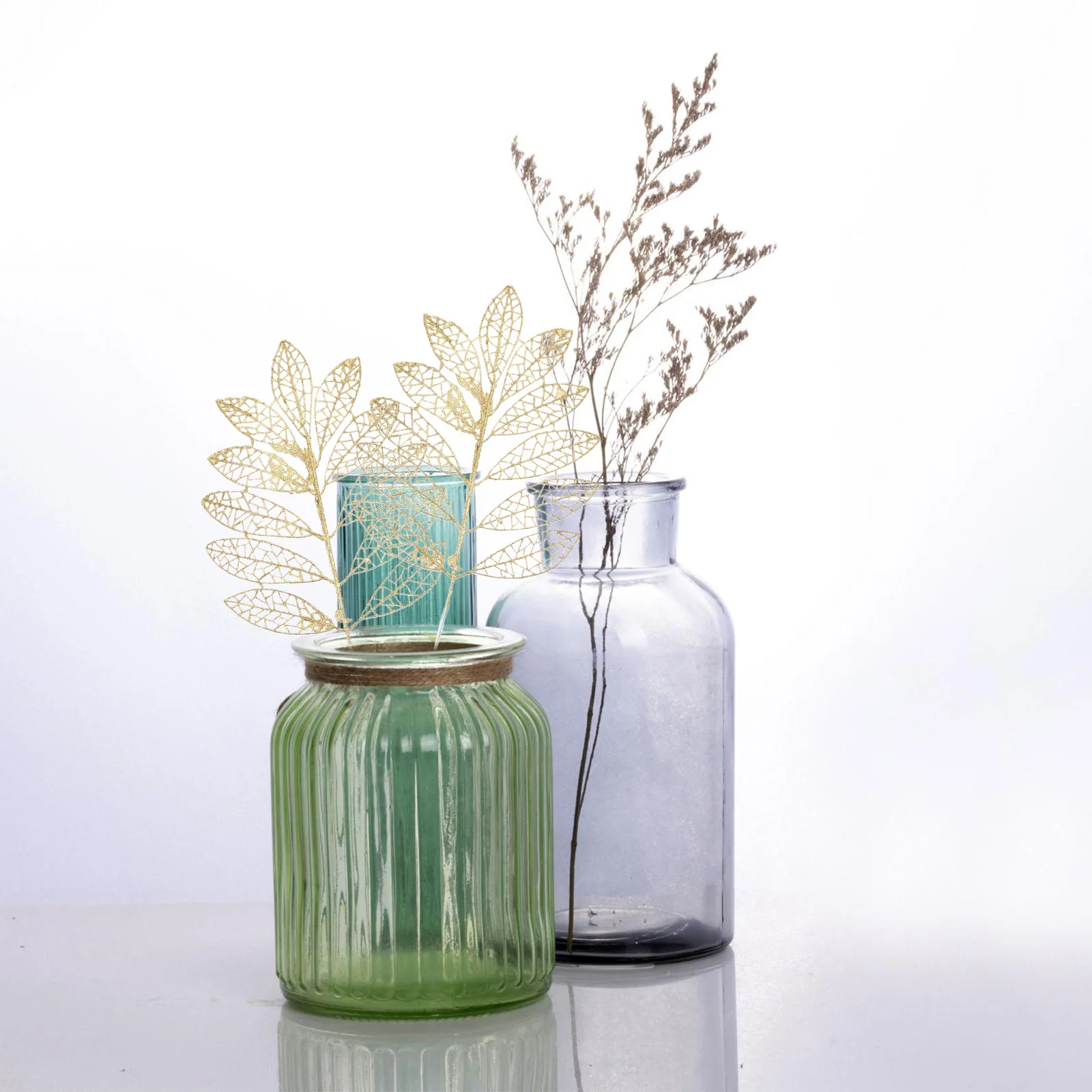 5Pcs Simulation Rose Leaf Decor Artificial Plant Leaves for Christmas Tree Pendant Home Decor Accessories Xmas Ornaments