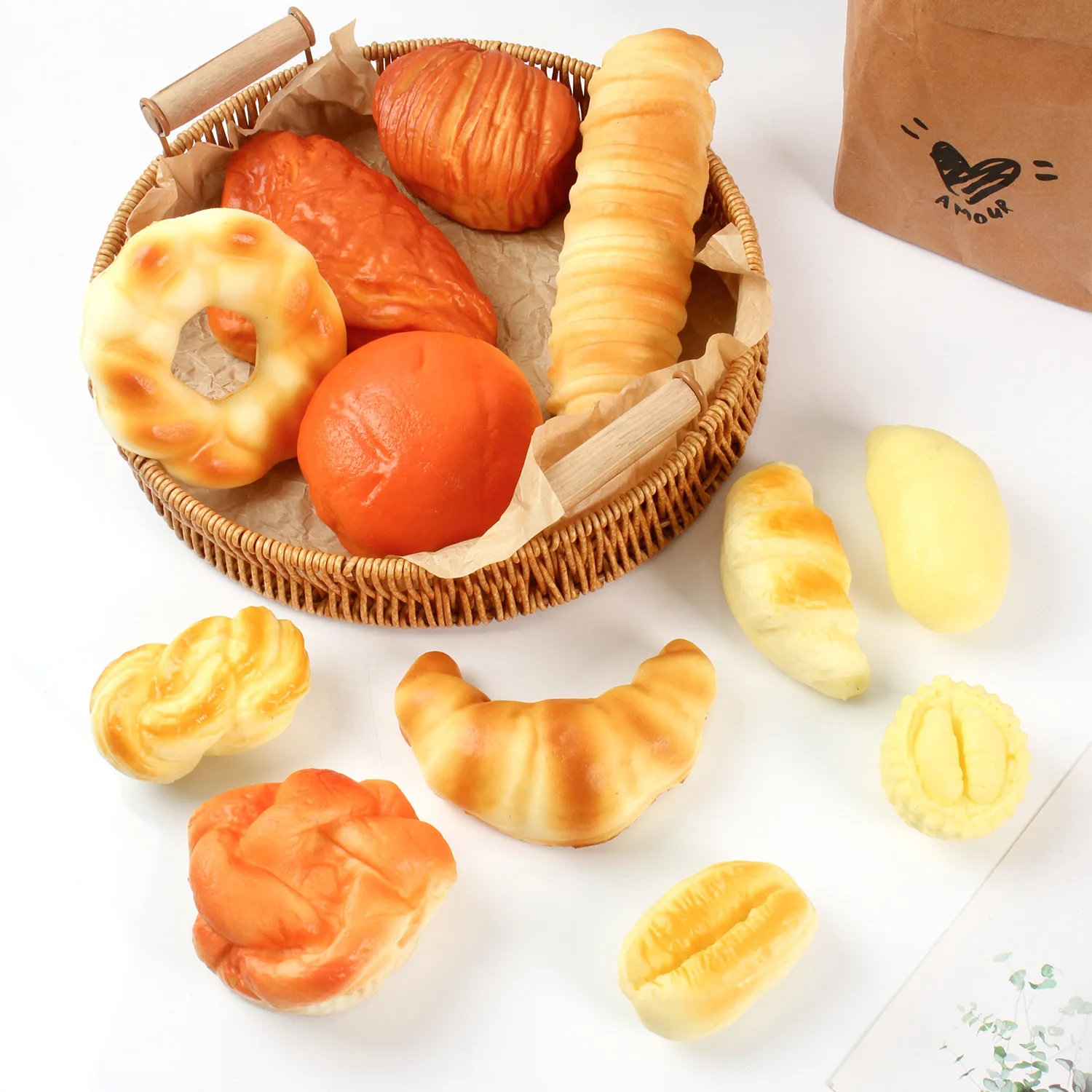 Squishy Croissant Squeeze Toy Slow Rising Sticky Stress Relief Toy Super Soft Food Creative Simulation Bread Anti anxiety toys