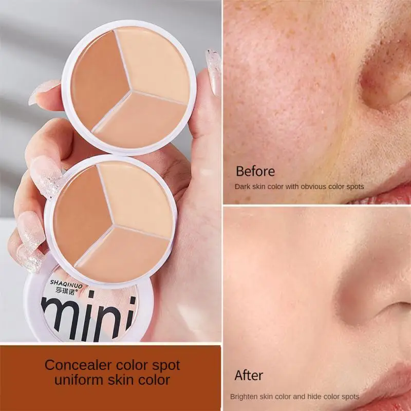 Foundation Concealer Cream Waterproof Modify Skin Tone Soft Matte Cosmetic 3 Color Concealer Palette Brighten Face Moisturizing