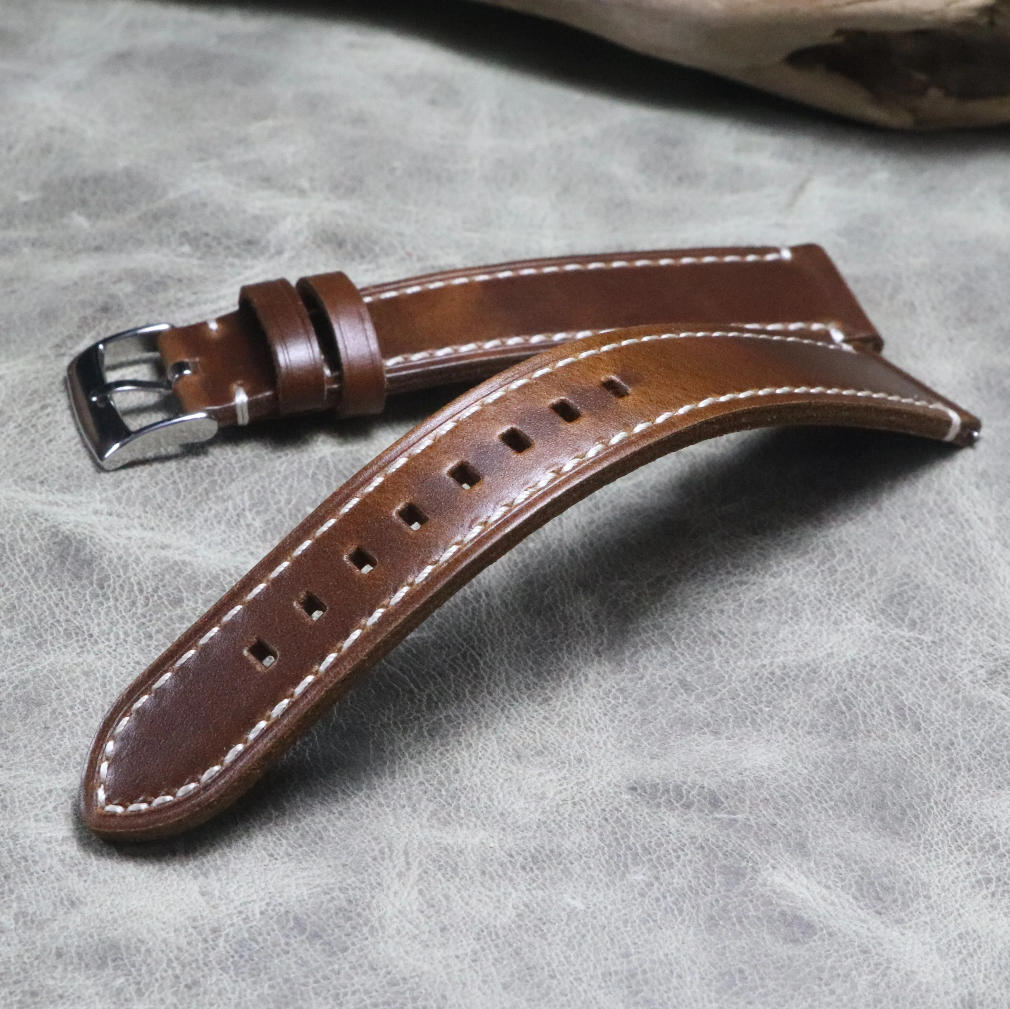 Large size 20 22mm High quality Lengthen strap Genuine leather big hand Bracelet cowhide long watchband man watch belt XL