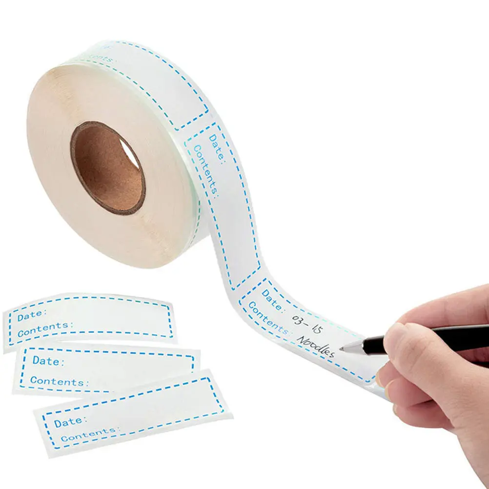 

500Pcs English Record Date Stickers Premium Eco Paper Self-Adhesive Easy Stick Kitchen Food Date Label DIY Classified Home Notes