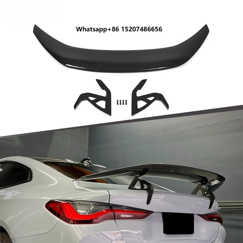 Dry Carbon Fiber AD-A1 Style Car Rear Spoiler Swan Neck Wing forRear Wing Splitter Lip Trunk Accessories