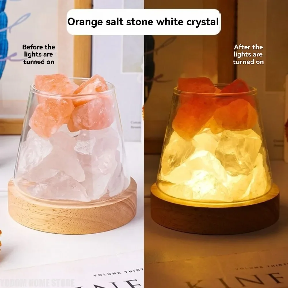 Natural Crystal Stone Aroma Diffuser Lamp, Fireless Nightlight, Bedroom Decorative Atmosphere Light Ornament