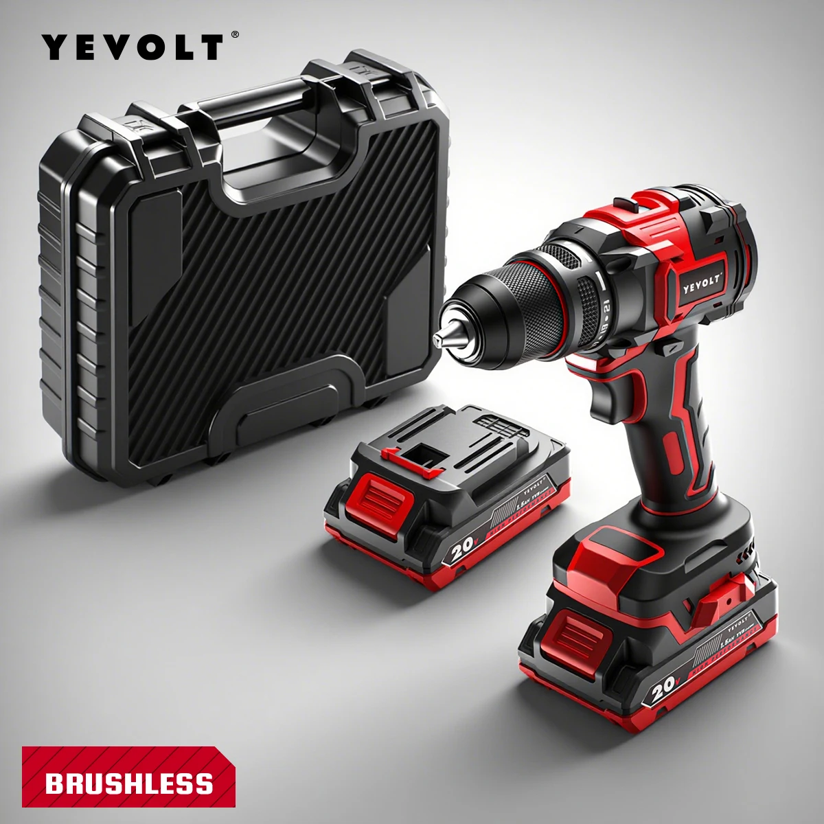 

YEVOLT YVGCB20JY Series 20 В Бесщеточная электрическая дрель Литий-ионная компактная аккумуляторная отвертка Высокоскоростная ручная отвертка Электроинструменты