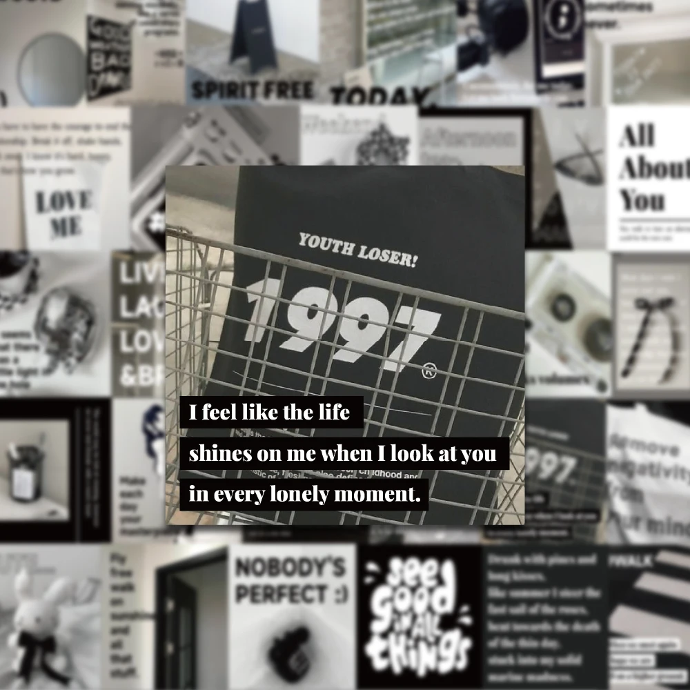 30PCS Black White Cold Style Advanced Art Sticker Ins Style Creative Photography Scene Collection Decoration Scrapbook Sticker