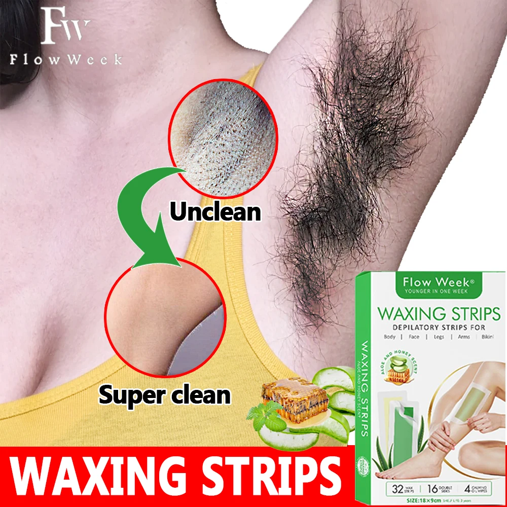 Hair Removal Underarm Private Facial Body Leg Hair Remove Cold Wax Strips Painless Depilatory Paper Beauty Women Men Skin Care