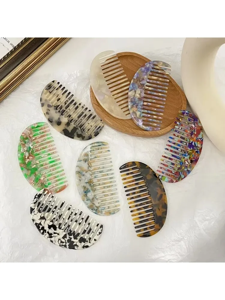 Peigne rétro pour Massage du cuir chevelu marbré, en acétate, Anti-statique, brosse de coiffure pour femmes et filles, outils de coiffure