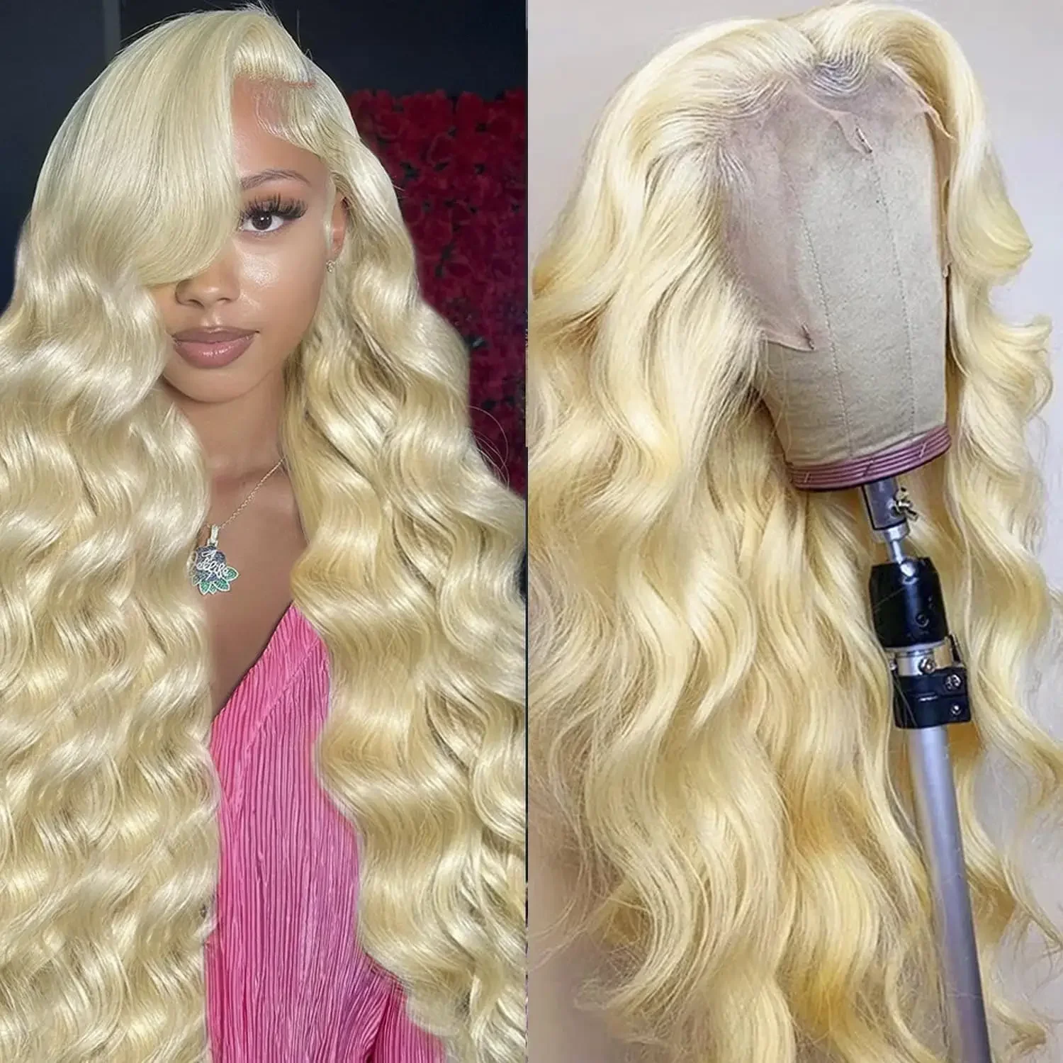 30 40 inches Body Wave 613 Honey Blonde HD Transparent 13x4 Lace Front Human Hair Wigs 13x6 Lace Frontal Wig Glueless Wig