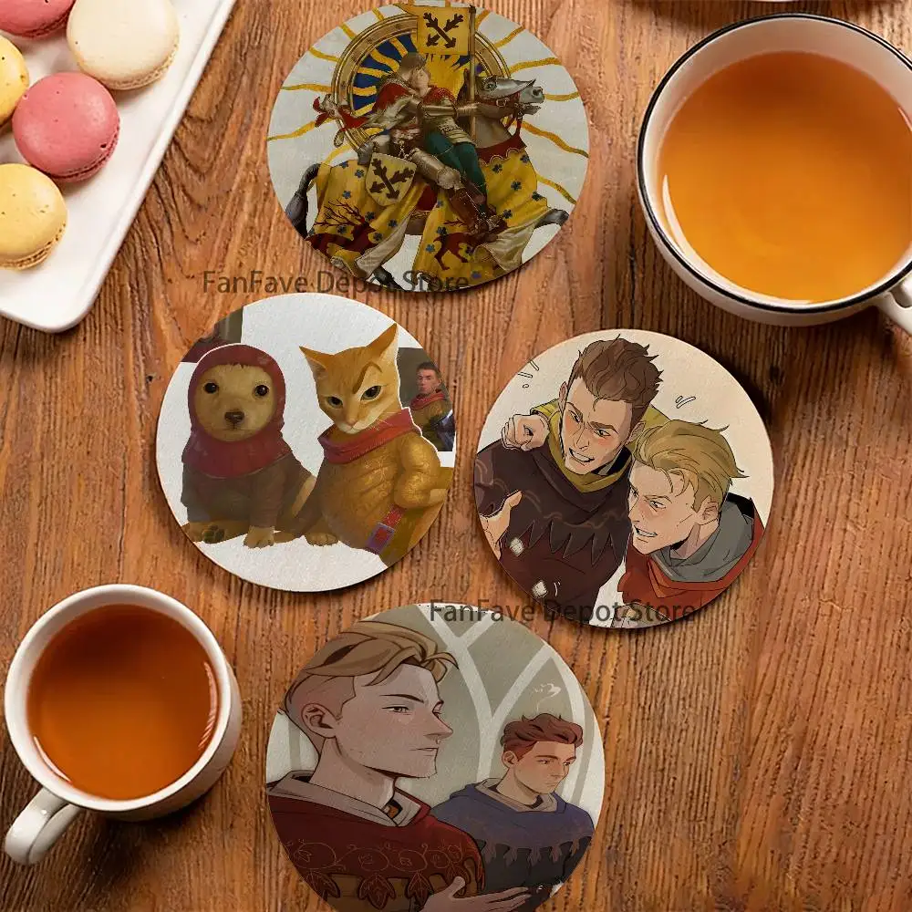

Henry Of Skalitz And Hans Capon Round Coaster Non-slip table mat Insulated Coasters Kitchen Dining Room Tabletop Decor