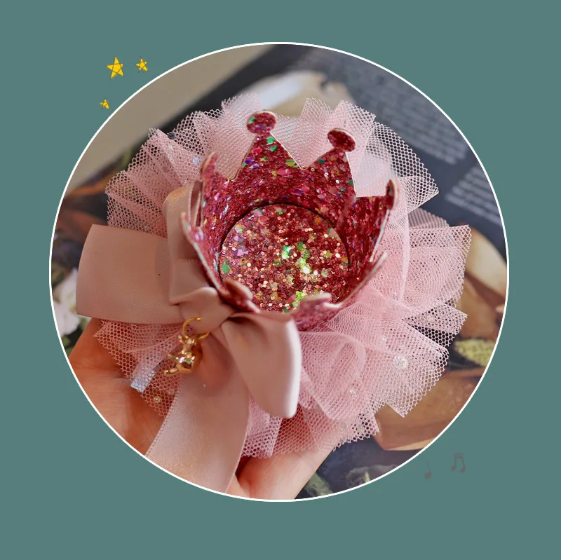 Girls children\'s princess hairpin mesh baby hairpin does not hurt hair little girl crown hair accessories tiara and crowns sale