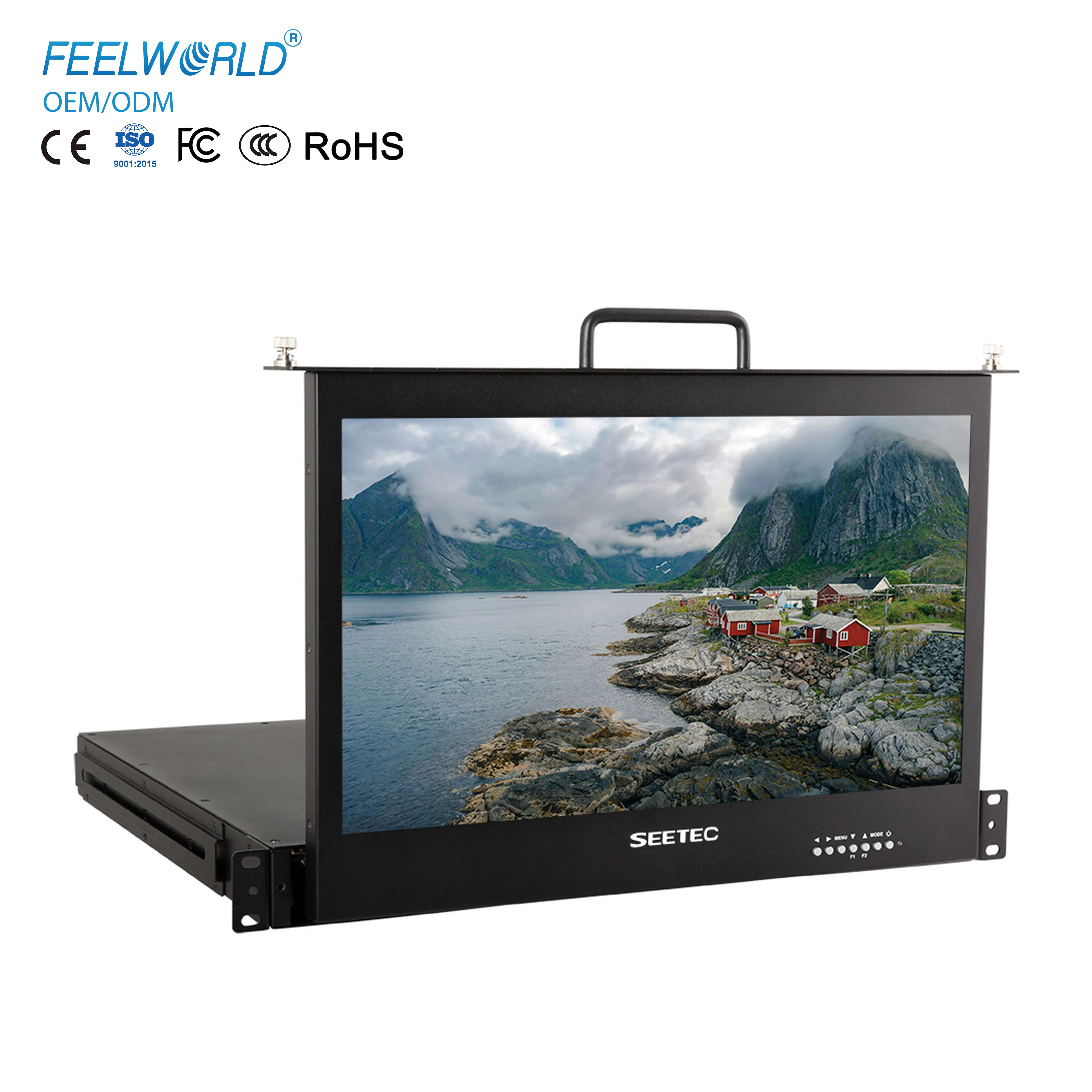 

X FEELWORLD SC173-HSD-56 OEM/ODM 17.3-дюймовый выдвижной монитор Full HD для установки в стойку 1U с экраном загрузки, настраиваемый для вещания