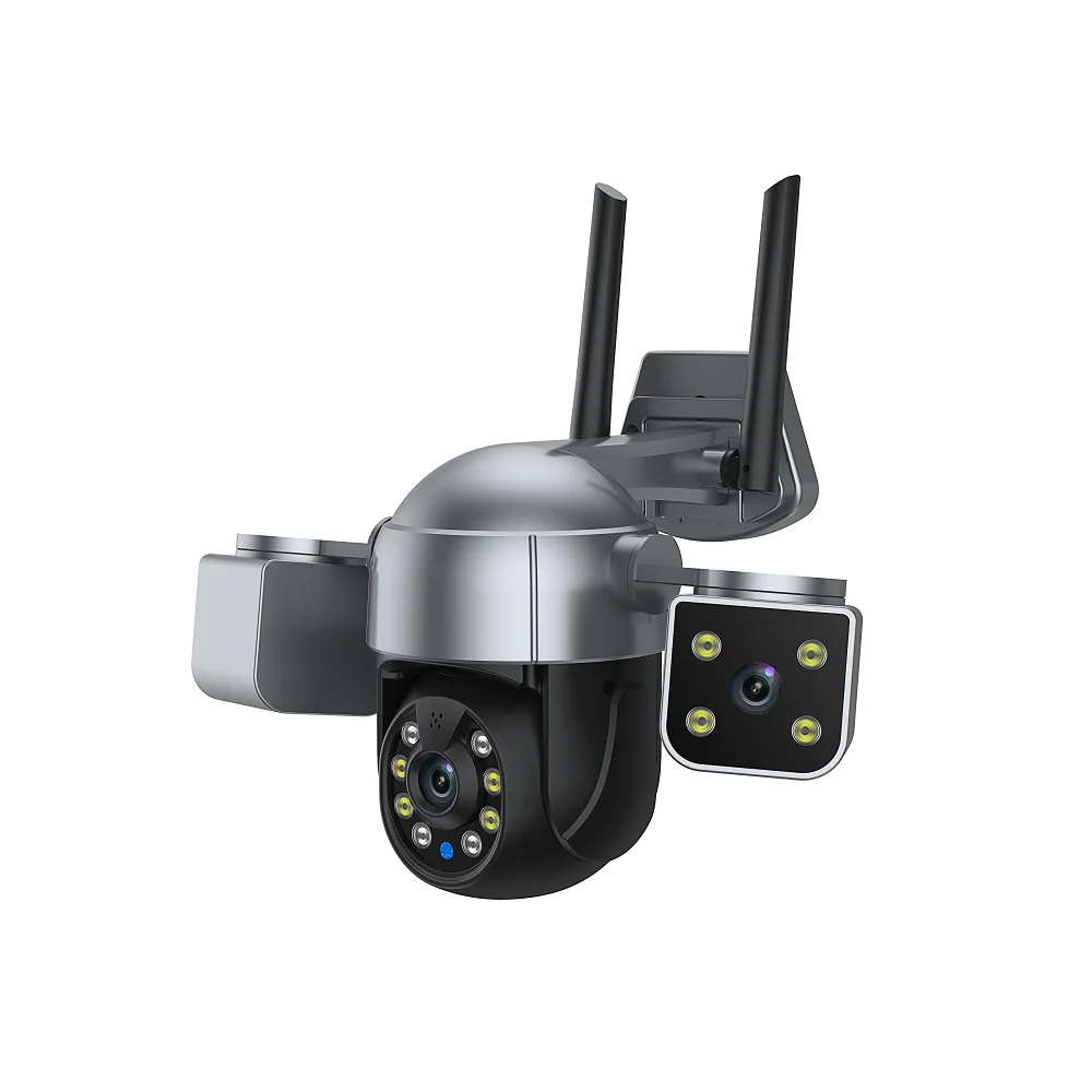 Tri-eyes 6MP Smart Camera with Two fixed lenses Manual Rotation 700 Degrees Bluetooth network Connection for Different Scenes