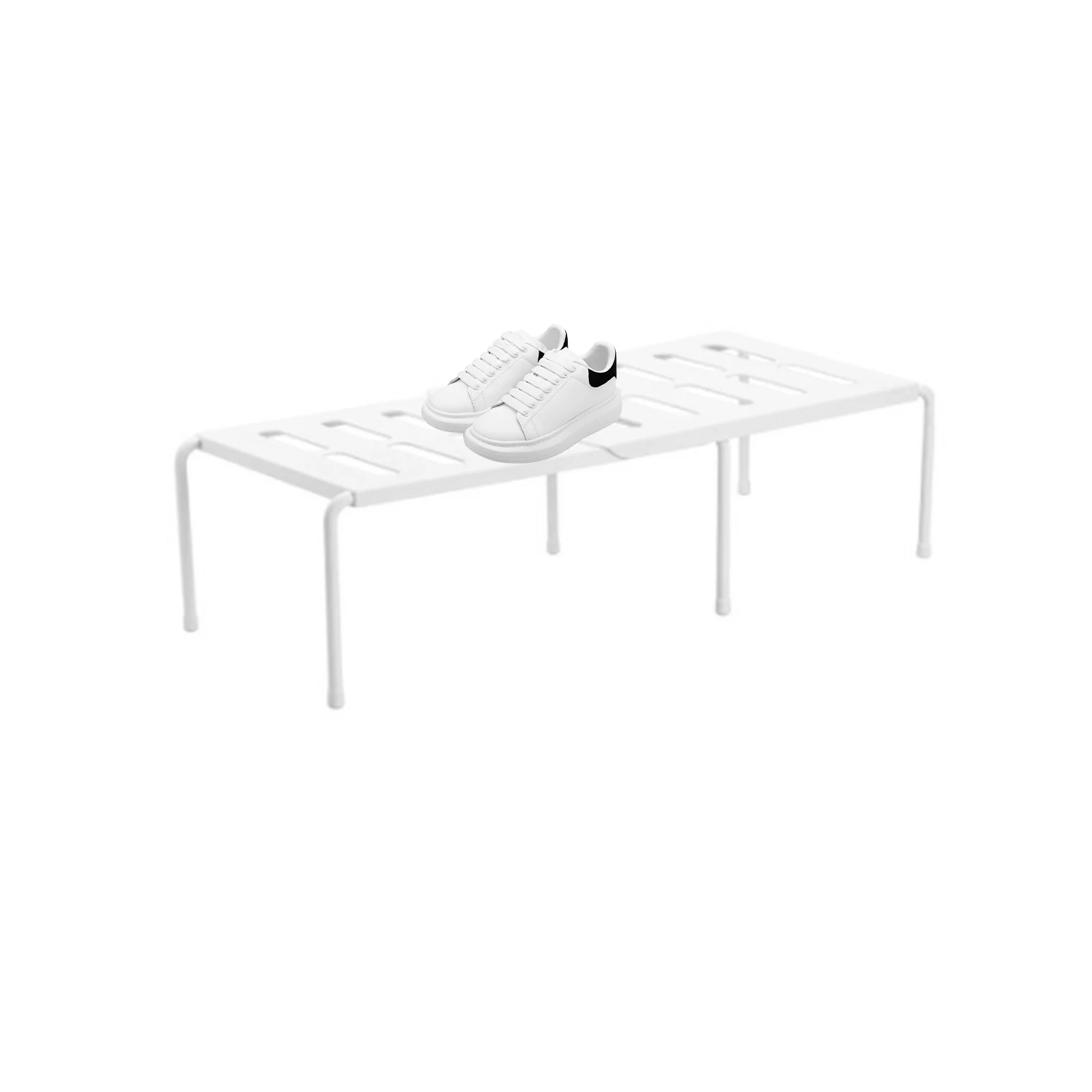 

Plastic Layered Shoe Storage Rack Kitchen Space Saving Slippers Organizer Household Shoe Holder for Dormitory Living Room White